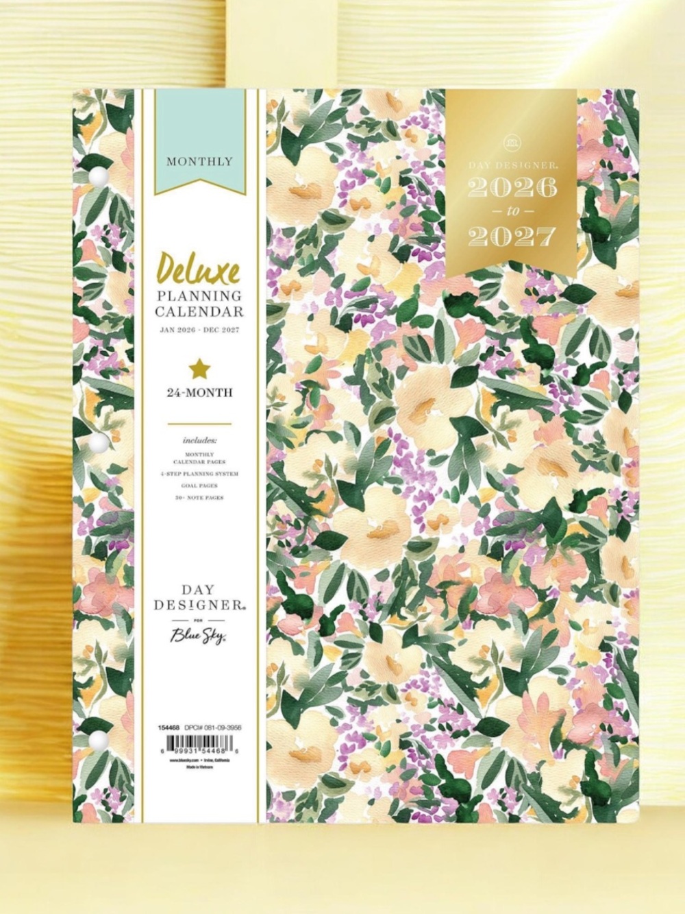 Blue Sky Day Designer 2026-2027 Monthly Deluxe Planner in Marjorie Floral Clear